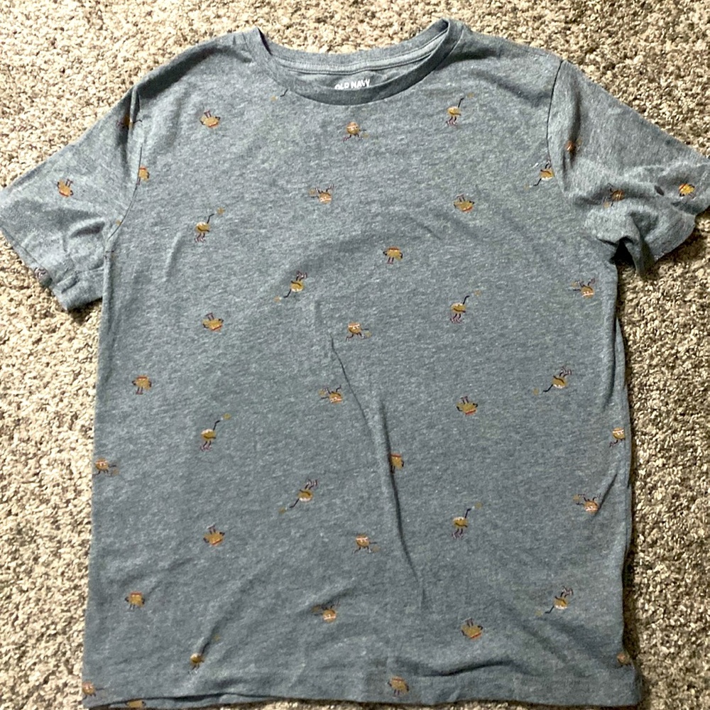 One navy shirt, size large, grey